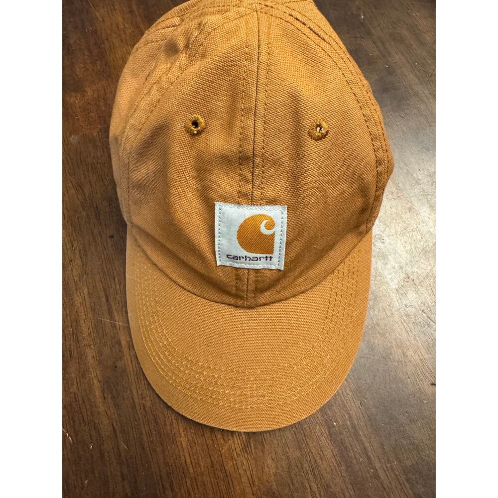 Carhartt brown hook and latch adjustable childrens hat